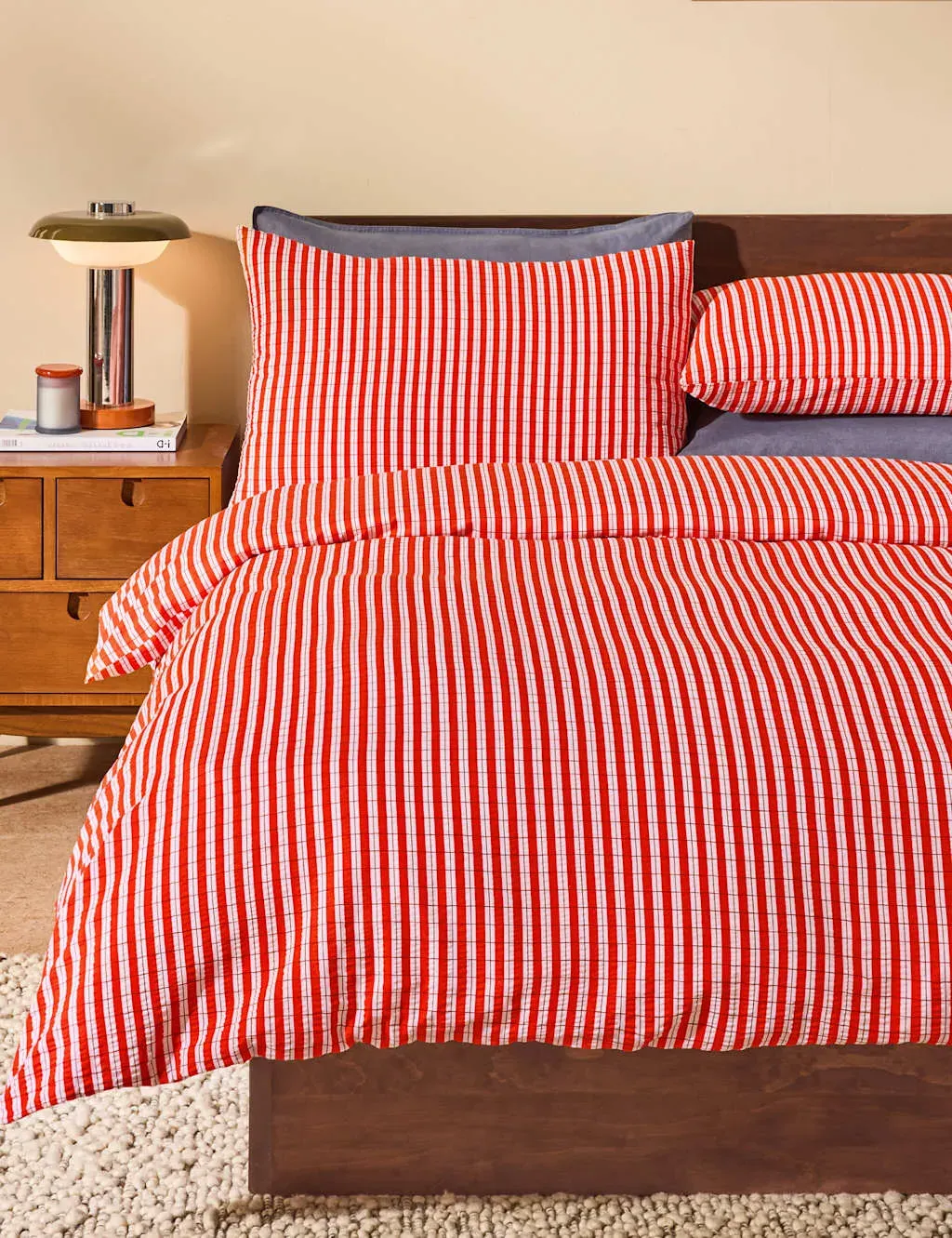 Felix Seersucker Bedding Set - Orange, Pure Cotton product