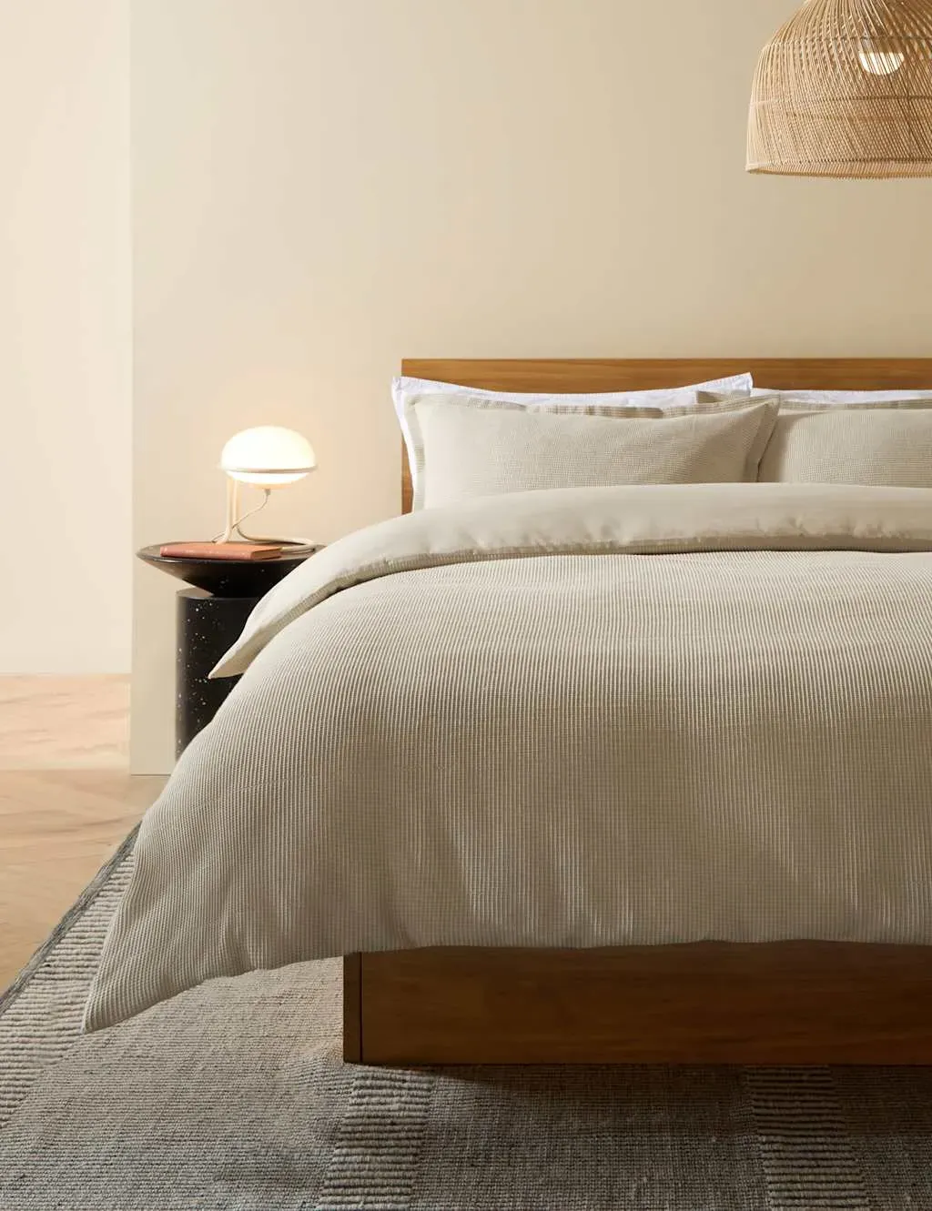 Pure Cotton Waffle Bedding Set - Oatmeal product