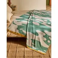 Ripple Knitted Throw - Teal alternate view