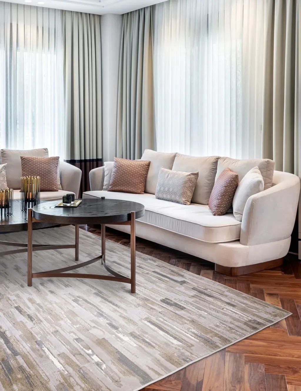 Aurora Rectangular Area Rug - Gold Mix, Acrylic product