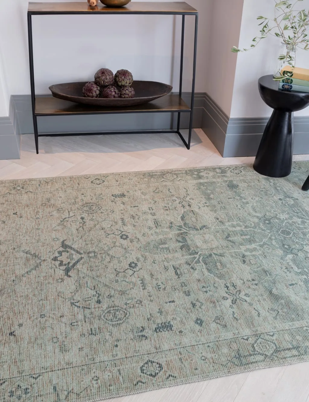 Kaya Vida Vintage Style Flatweave Rug - Green product