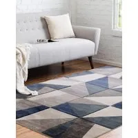 Large Carved Triangles Rug - Denim Mix alternate view