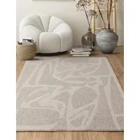 Loxley Rectangular Rug with Tufted Edges - Ivory, Wool alternate view