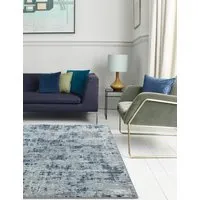 Orion Abstract Metallic Rug - Blue alternate view
