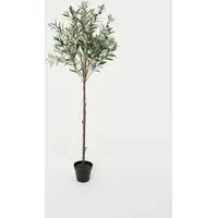 4.5ft Artificial Mediterranean Olive Tree in Pot - Green alternate view