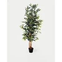 6ft Artificial Ficus Tree in Pot - Green, Plastic alternate view