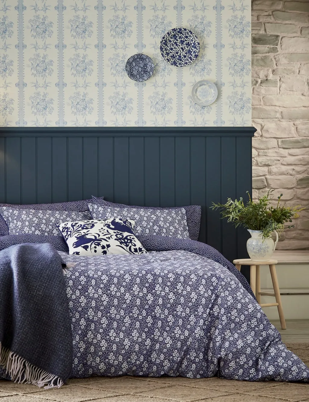 Calico Bedding Set - Blue, Pure Cotton product