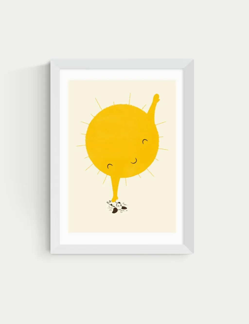 Belly Rub Framed Art - White product