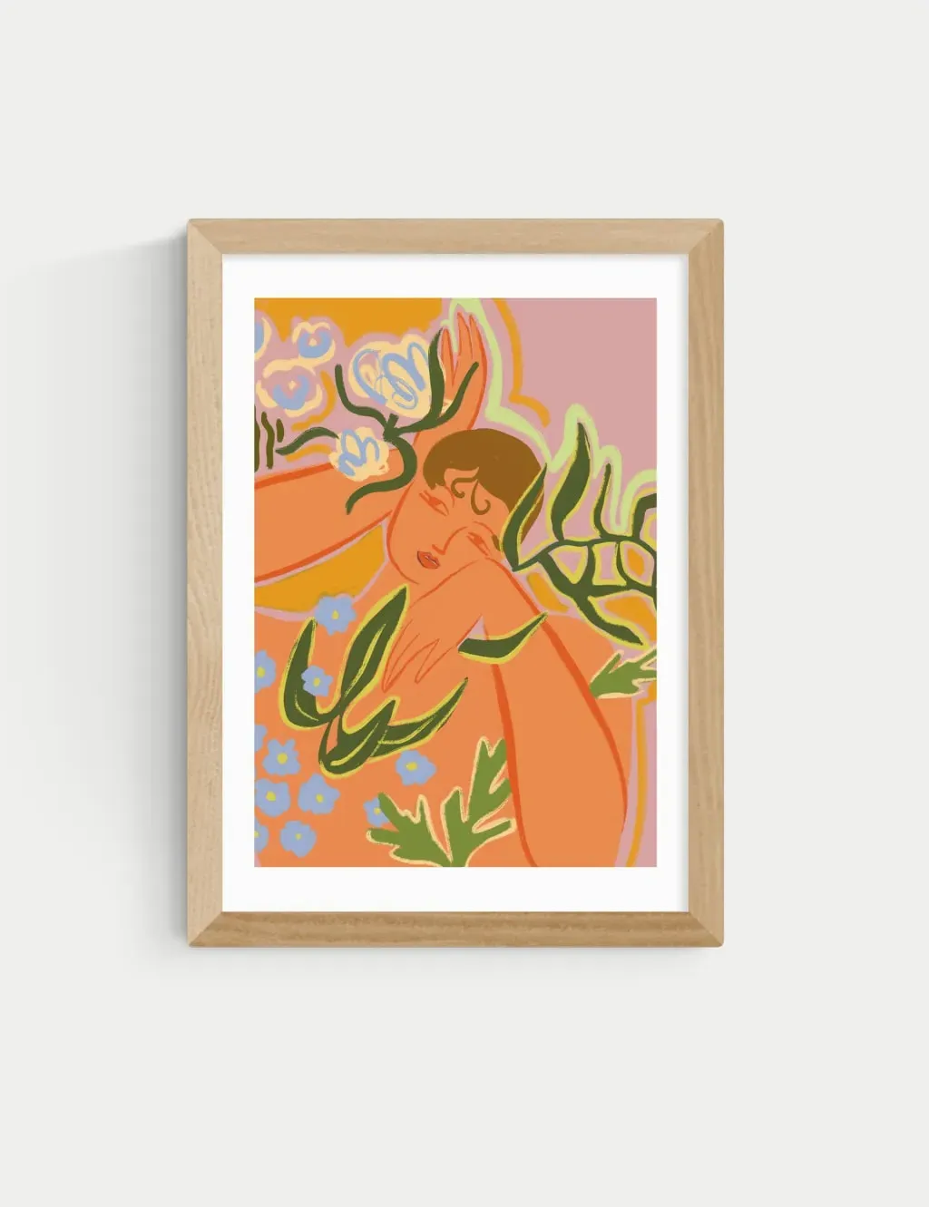Flourish Rectangular Framed Art - Natural product
