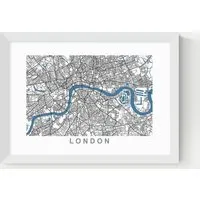 Philip Sheffield London Map Framed Print - White alternate view