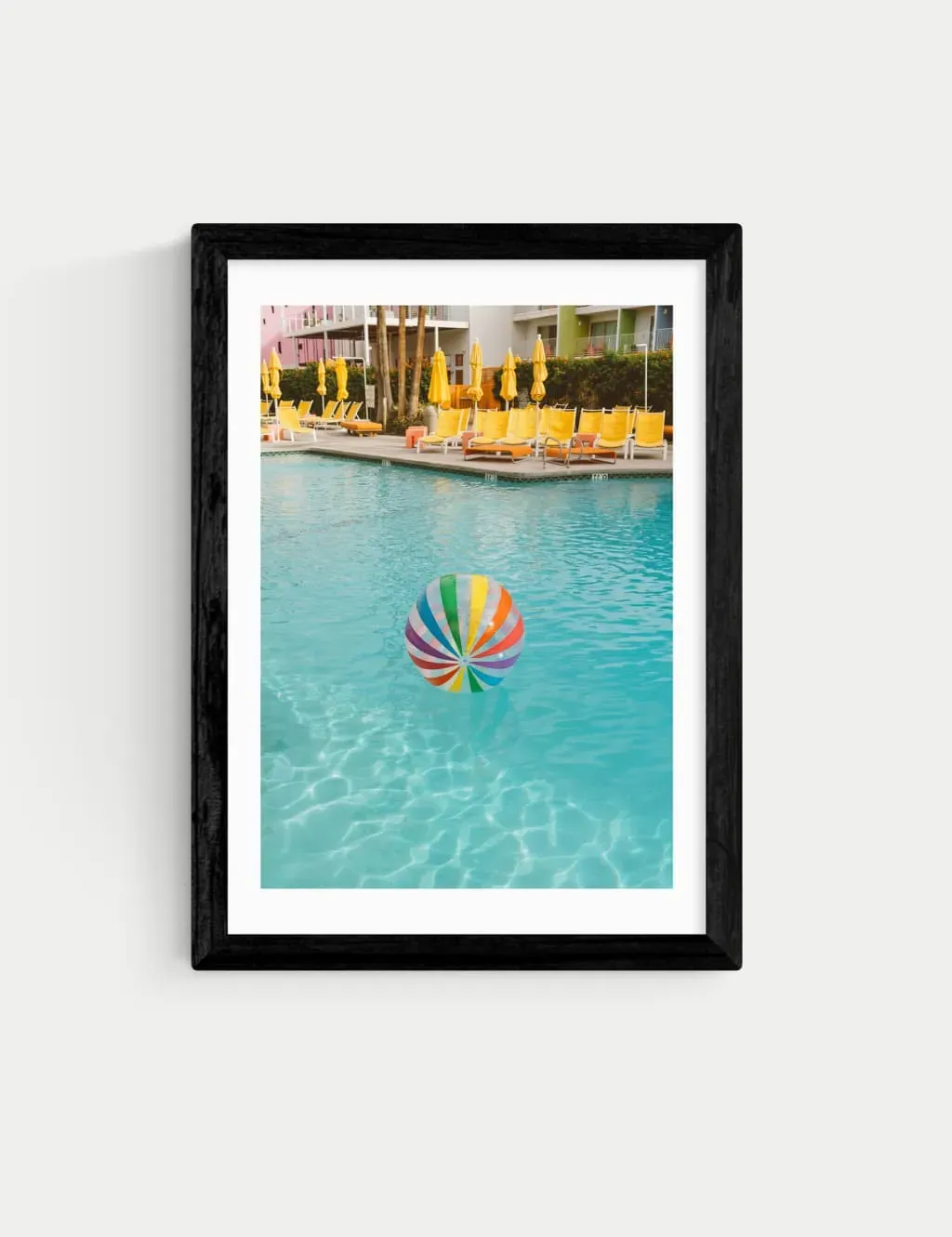 Palm Springs Pool Day Framed Art Print - Black product
