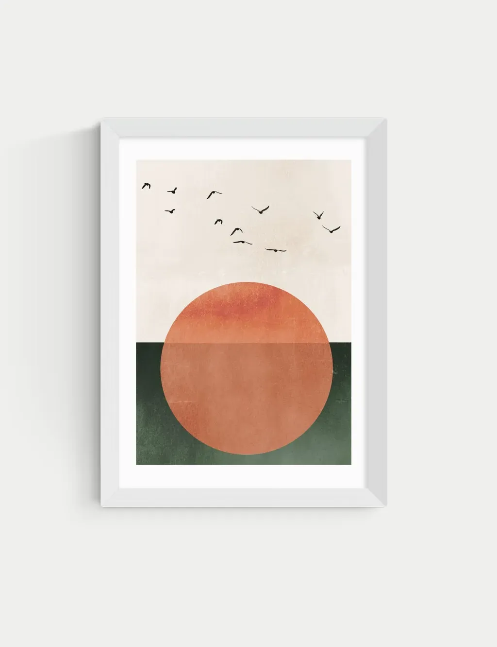 Kubistika Rising Sun Framed Art - White product