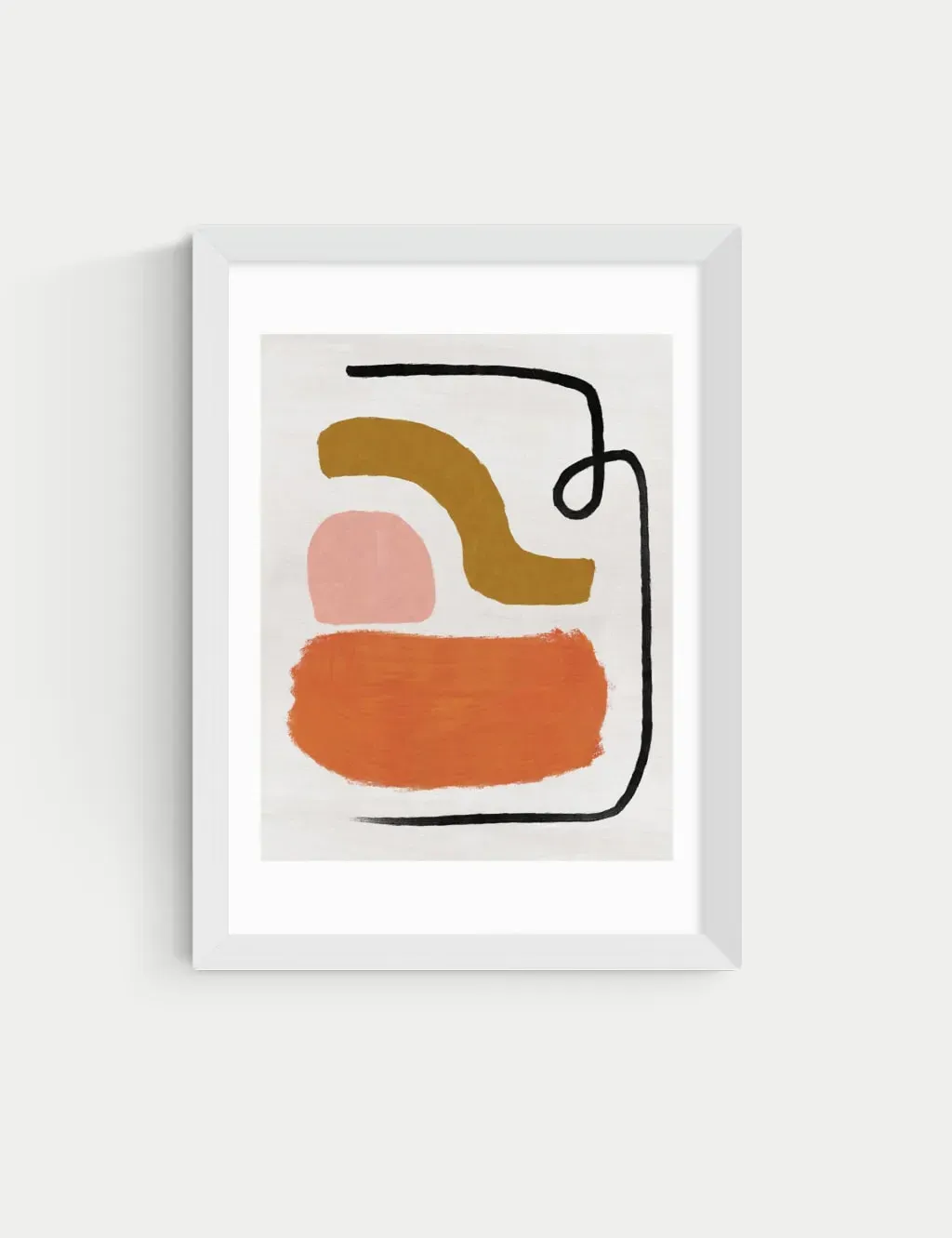 Dan Hobday Simple Abstract Framed Art - White product