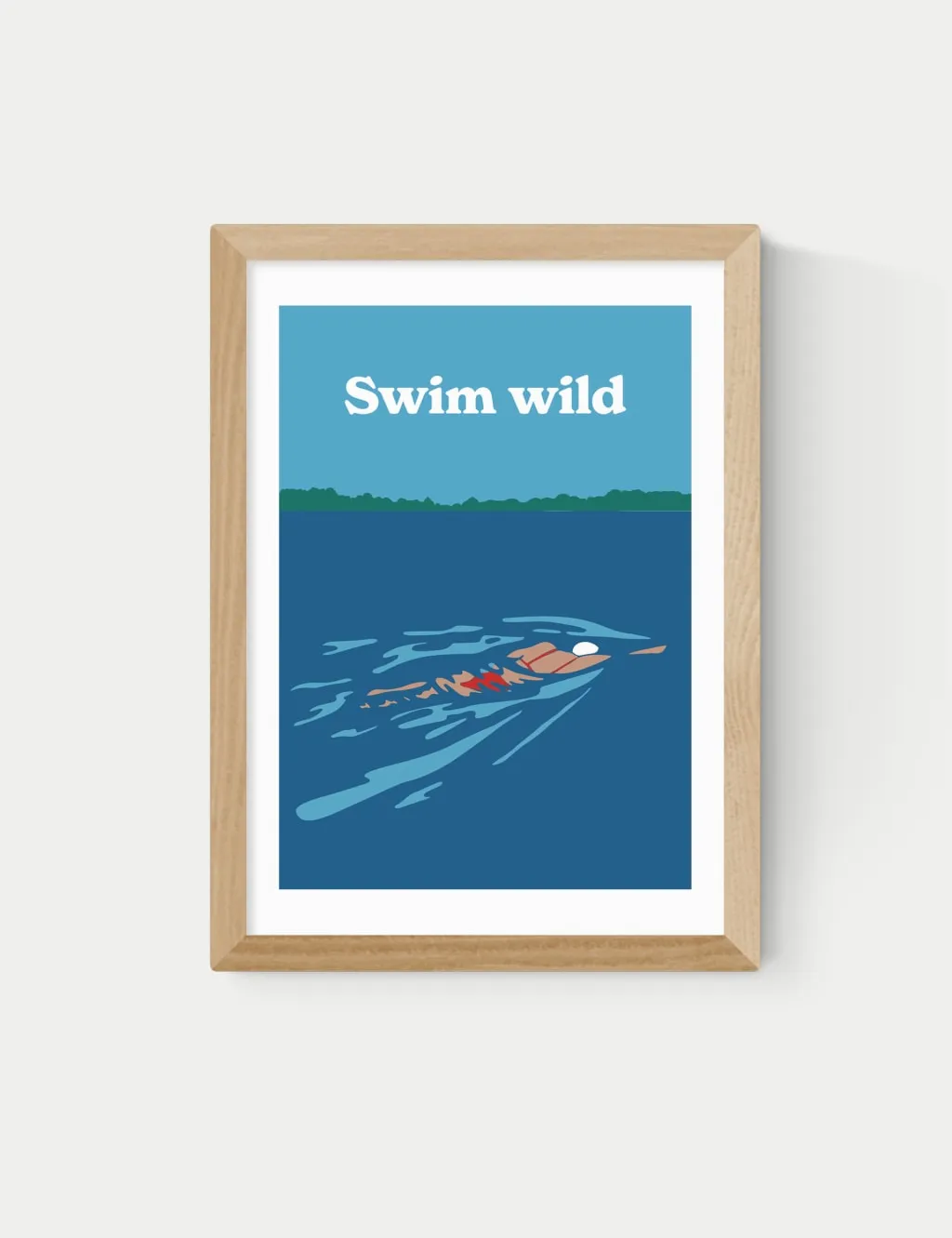 Swim Wild by Rocket Jack Framed Art - Natural product