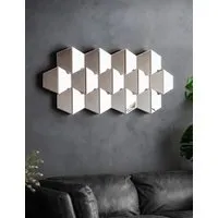 Carina Extra Large Hexagonal Wall Mirror - Silver alternate view