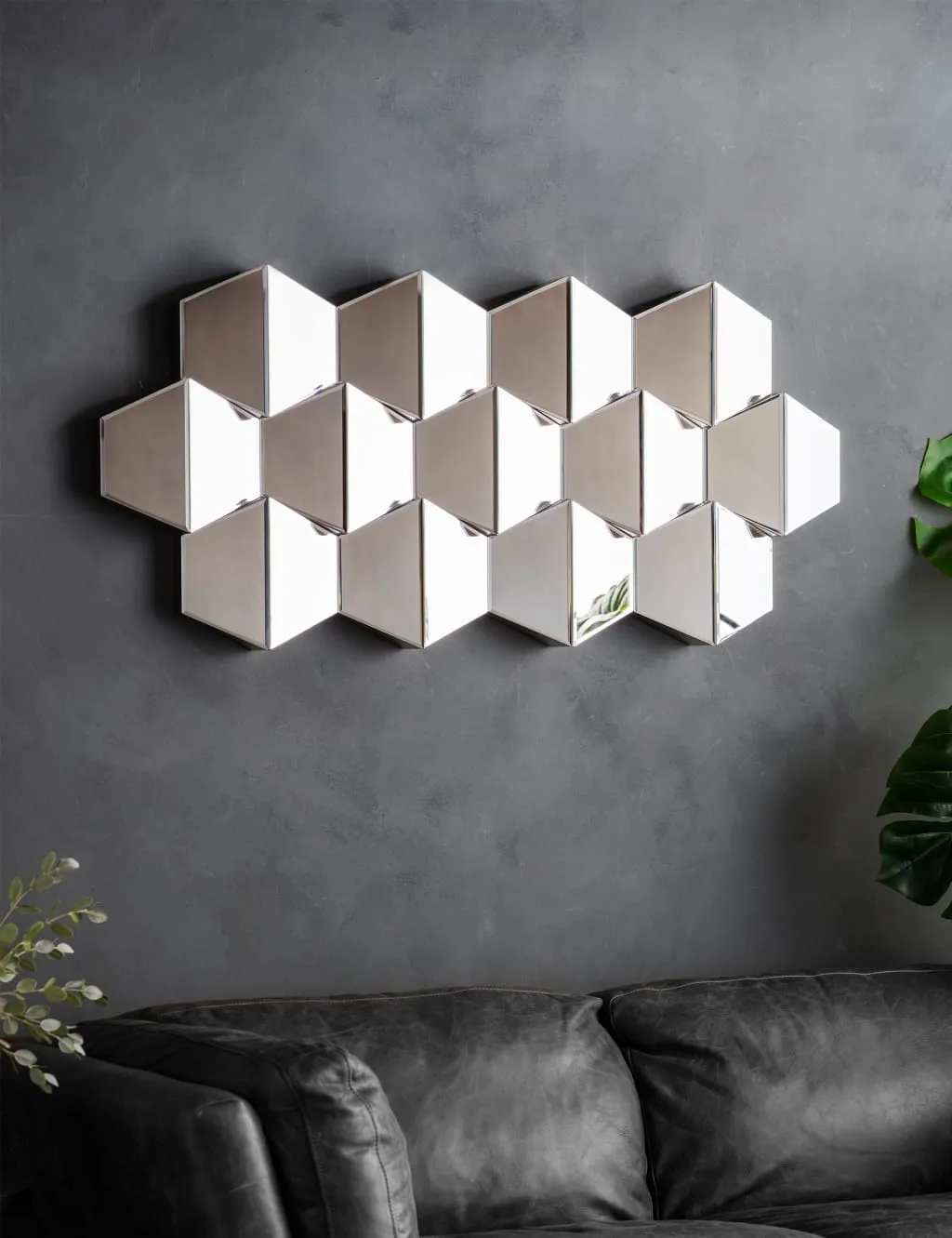 Carina Extra Large Hexagonal Wall Mirror - Silver product