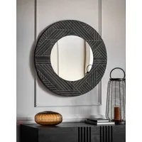 Kakuda Large Round Wall Mirror - Black alternate view