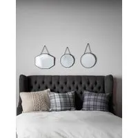 Haines Set of 3 Hanging Wall Mirrors - Silver alternate view
