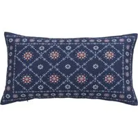 Grove Embroidered Cushion - Blue Mix, Cotton alternate view