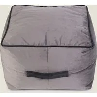Kaikoo Square Velvet Pouffe - Grey alternate view