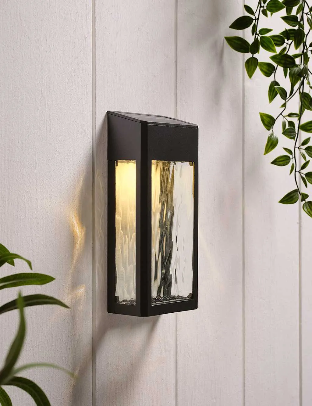 Crackle Solar Wall Light - Black product