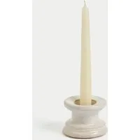 Ceramic Dinner Candle & Tealight Holder - White alternate view