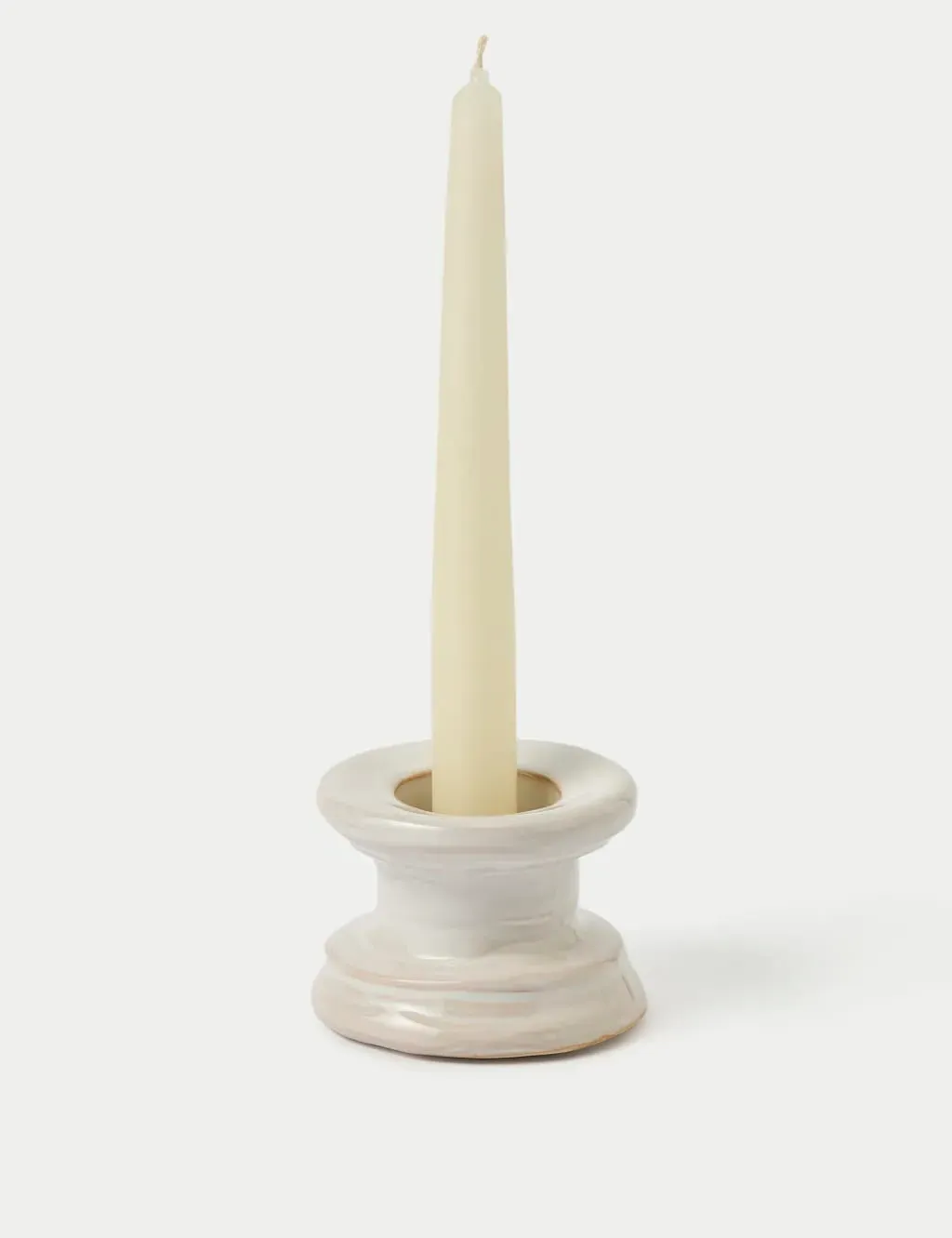 Ceramic Dinner Candle & Tealight Holder - White product