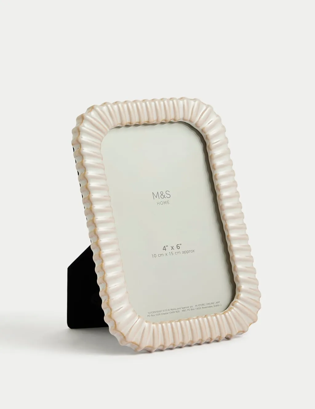 Ceramic Ridged Photo Frame 4x6 Inch - Neutral product