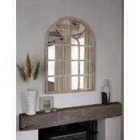 Manhattan Arch Wall Mirror - Soft White, Wood alternate view
