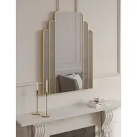Monroe Rectangular Wall Mirror - Antique Brass, Metal alternate view