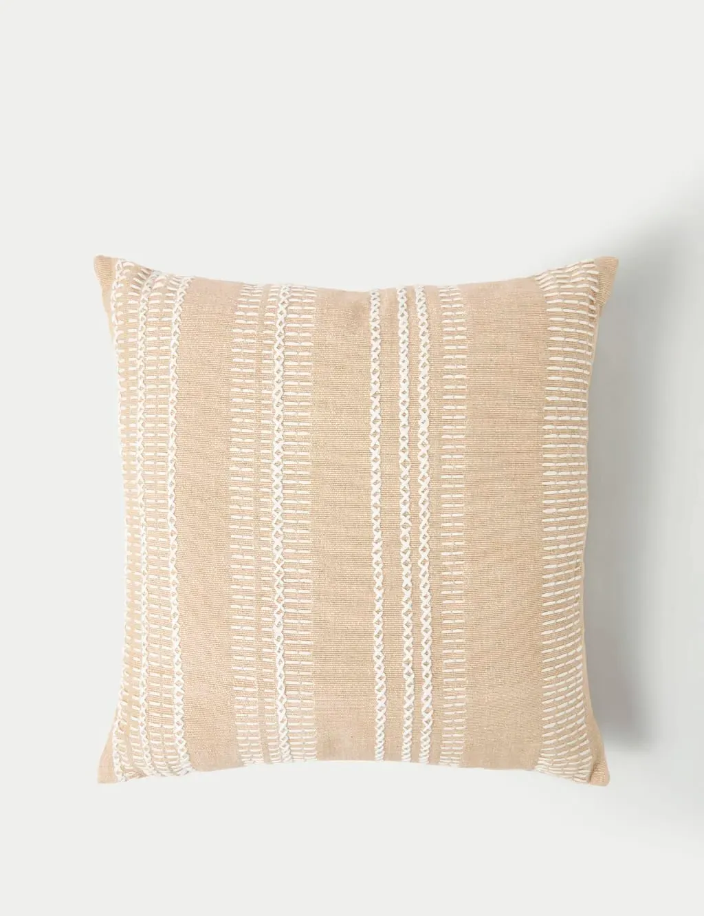Square Cushion Embroidered Stripes - Neutral, Cotton product
