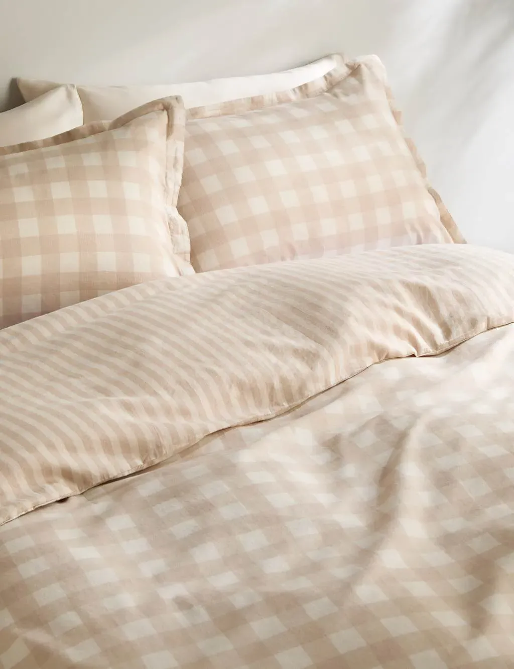 Gingham Bedding Set - Natural Mix, Cotton product