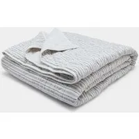 Pure Cotton Striped Quilted Bedspread - Grey alternate view