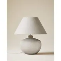 Roma Urn Table Lamp with Spatter Design - White alternate view