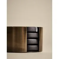 Set of 4 Marble Coasters with Holder - Black Mix alternate view