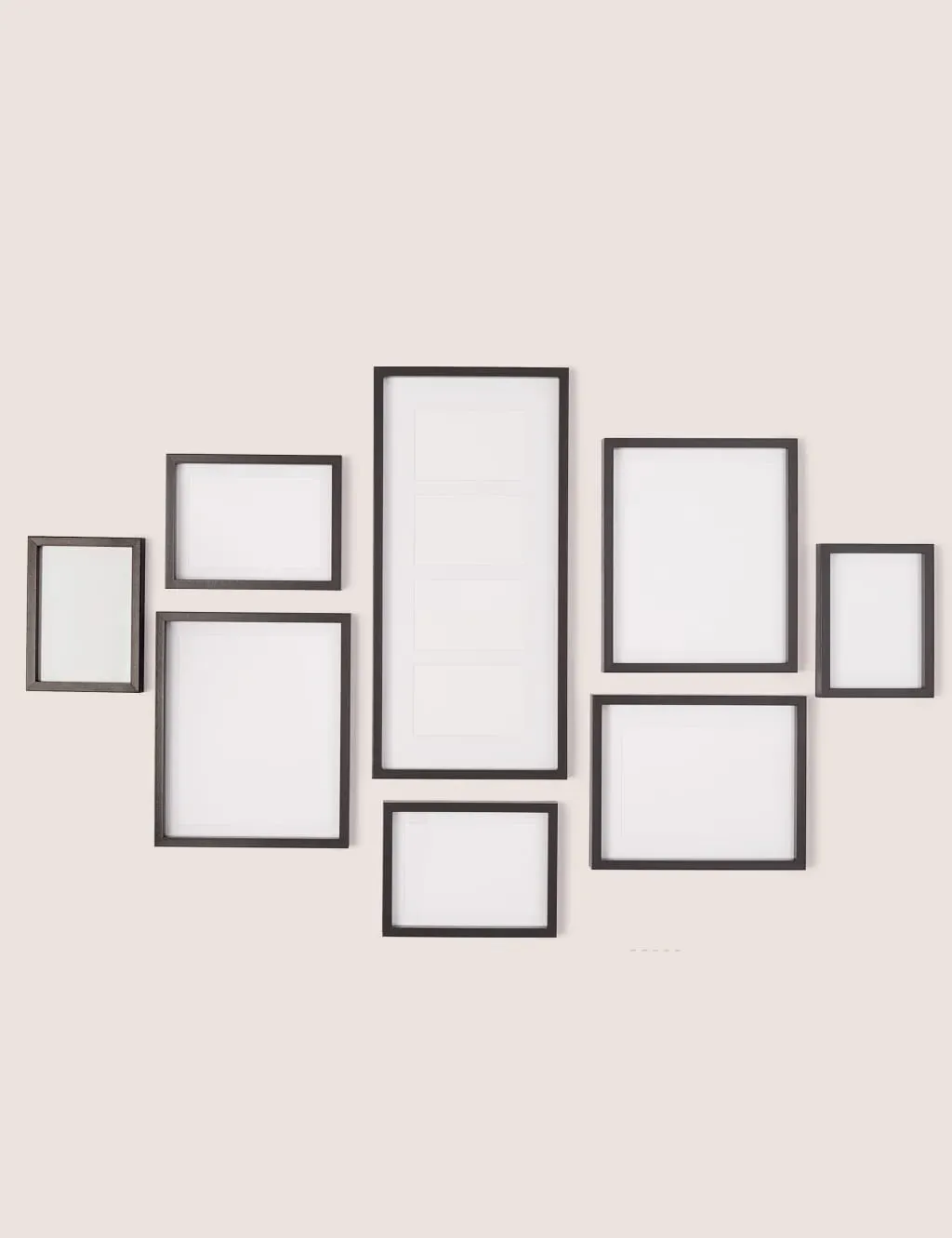 Set of 8 Gallery Frames - Black, Wood Effect product