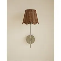 Wicker Scalloped Wall Light - Natural, Rattan alternate view