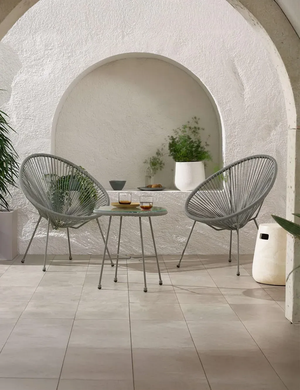 Monaco Rattan Bistro Table and 2 Chairs - Grey product