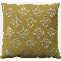 Catherinae Embroidered Cushion - Gold, Linen Blend alternate view