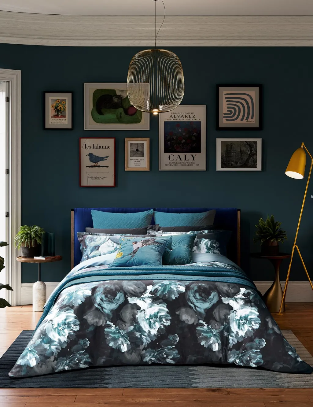 Painted Blooms Pure Cotton Sateen Bedding Set - Multi product