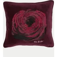 Ted Baker Expressionist Floral Cushion - Red, Velvet alternate view