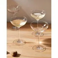 Set of 4 Champagne Saucers - Clear, Crystal alternate view