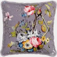 Kilburn Floral Square Cushion with Fringe - Multi, Cotton alternate view