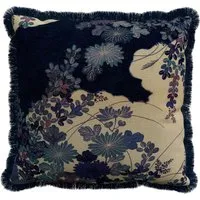 Kyoto Garden Square Cushion - Indigo, Cotton alternate view