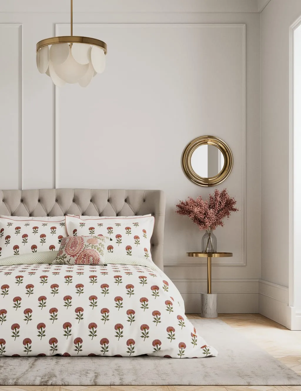 Regal Marigold Bedding Set - Dusky Rose, Cotton product