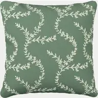 Chikan Square Scatter Cushion - Green, Velvet alternate view