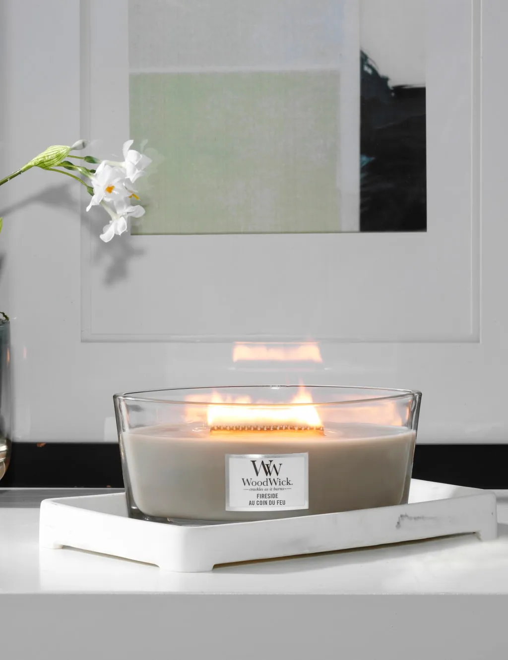 Fireside Ellipse Scented Jar Candle - Light Grey product
