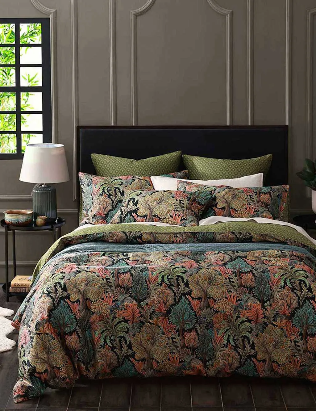 Anders Reversible Bedding Set - Green Mix, Cotton product