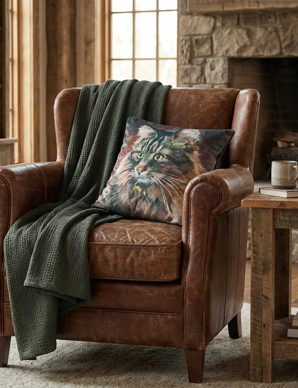 Cat n Mouse Cushion - Multi, Velvet product