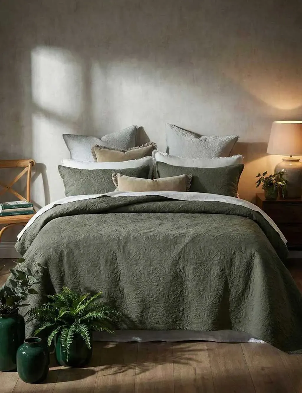 Hawthorn Bedspread Set - Green, Pure Cotton product